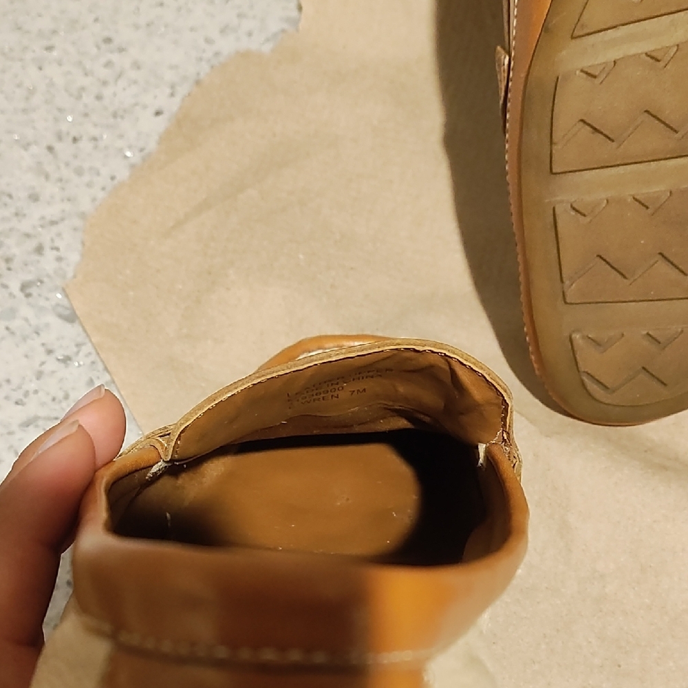 Etienne Aigner Cream and Tan Leather Loafers - Picture 6 of 9